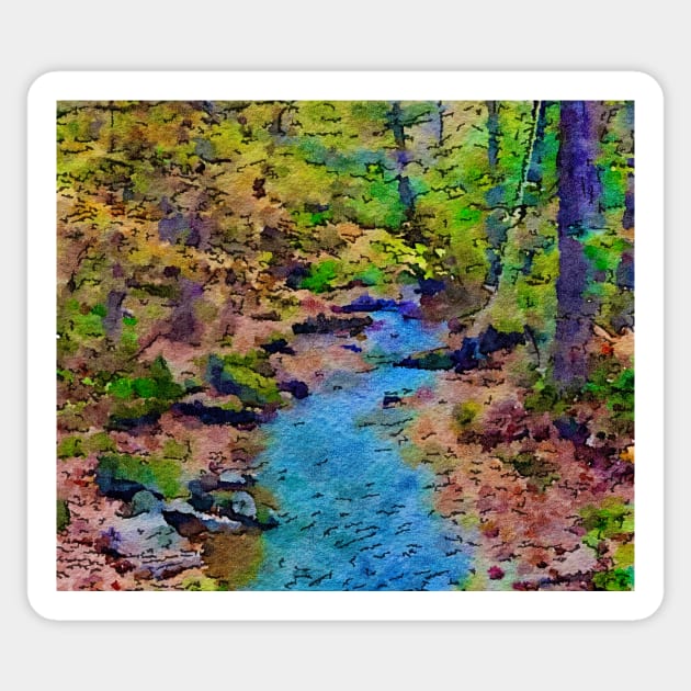 Pretty little mountain stream Sticker by Dillyzip1202